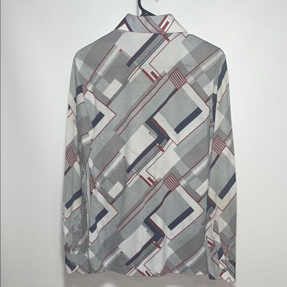 Vintage Roland Gray and Red Casual Button Down Shirt - Picture 5 of 7